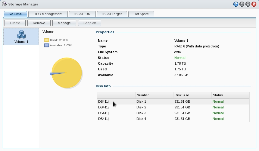 DS411j Storage Manager