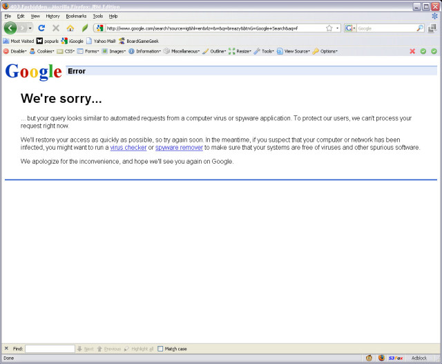 Google Search virus