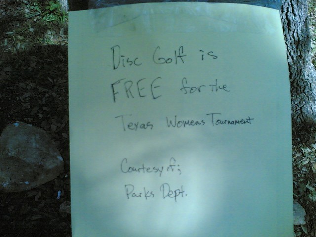 disc golf is free for the Texas Women's Tournament