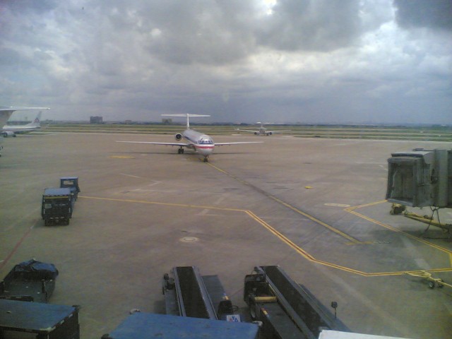 plane waiting to disembark