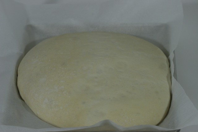 dough in pan