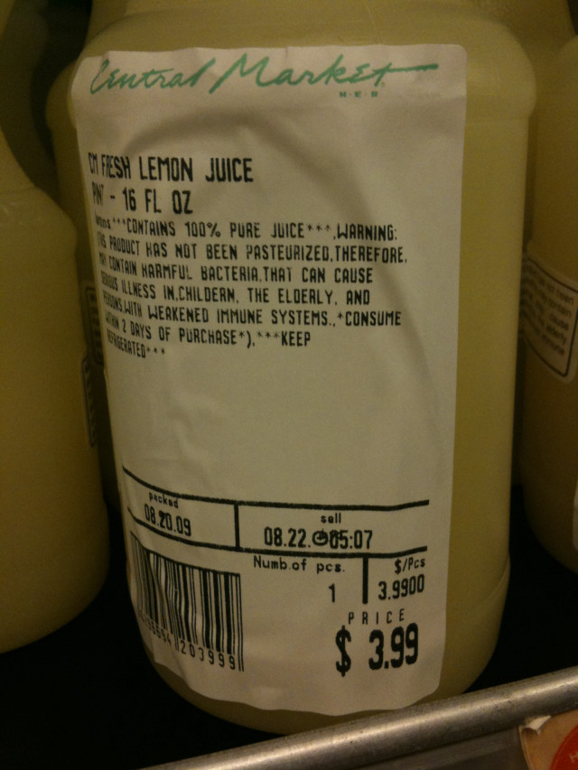 HEB Lemon Juice