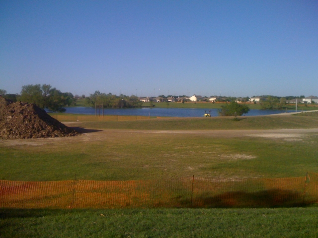 Hill of dirt at hole 2